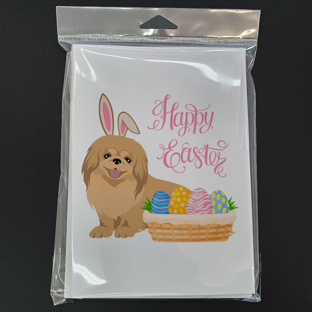 Gold Pekingese Easter Greeting Cards Pack of 8 Blank Cards with Envelopes Whimsical A7 Size 5x7