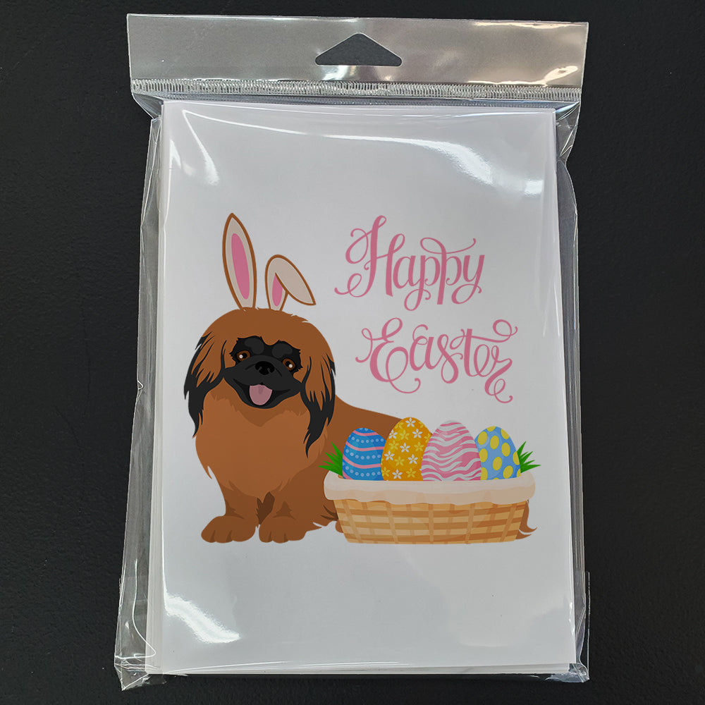 Red Pekingese Easter Greeting Cards Pack of 8 Blank Cards with Envelopes Whimsical A7 Size 5x7