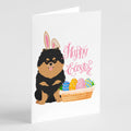 Black and Tan Pomeranian Easter Greeting Cards Pack of 8 Blank Cards with Envelopes Whimsical A7 Size 5x7
