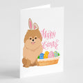 Orange Pomeranian Easter Greeting Cards Pack of 8 Blank Cards with Envelopes Whimsical A7 Size 5x7