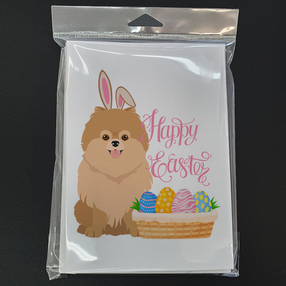 Orange Pomeranian Easter Greeting Cards Pack of 8 Blank Cards with Envelopes Whimsical A7 Size 5x7