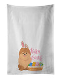 Orange Pomeranian Easter Kitchen Towel Set of 2 White Dish Towels Decorative Bathroom Hand towel for Hand, Face, Hair, Yoga, Tea, Dishcloth, 19 X 28", White