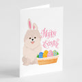 White Pomeranian Easter Greeting Cards Pack of 8 Blank Cards with Envelopes Whimsical A7 Size 5x7
