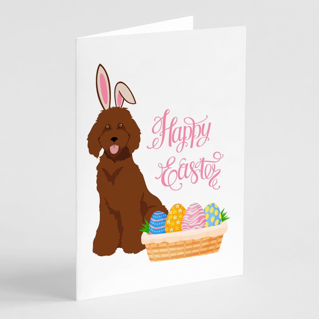 Standard Red Poodle Easter Greeting Cards Pack of 8 Blank Cards with Envelopes Whimsical A7 Size 5x7