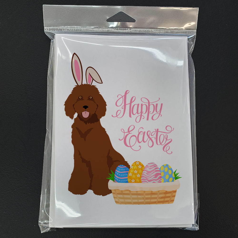Standard Red Poodle Easter Greeting Cards Pack of 8 Blank Cards with Envelopes Whimsical A7 Size 5x7