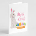 Standard White Poodle Easter Greeting Cards Pack of 8 Blank Cards with Envelopes Whimsical A7 Size 5x7