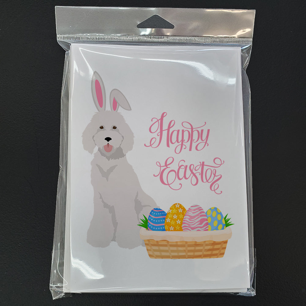 Standard White Poodle Easter Greeting Cards Pack of 8 Blank Cards with Envelopes Whimsical A7 Size 5x7