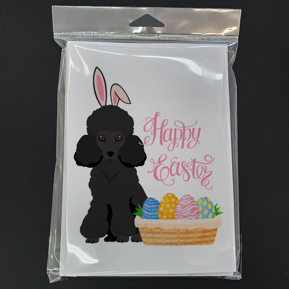 Toy Black Poodle Easter Greeting Cards Pack of 8 Blank Cards with Envelopes Whimsical A7 Size 5x7