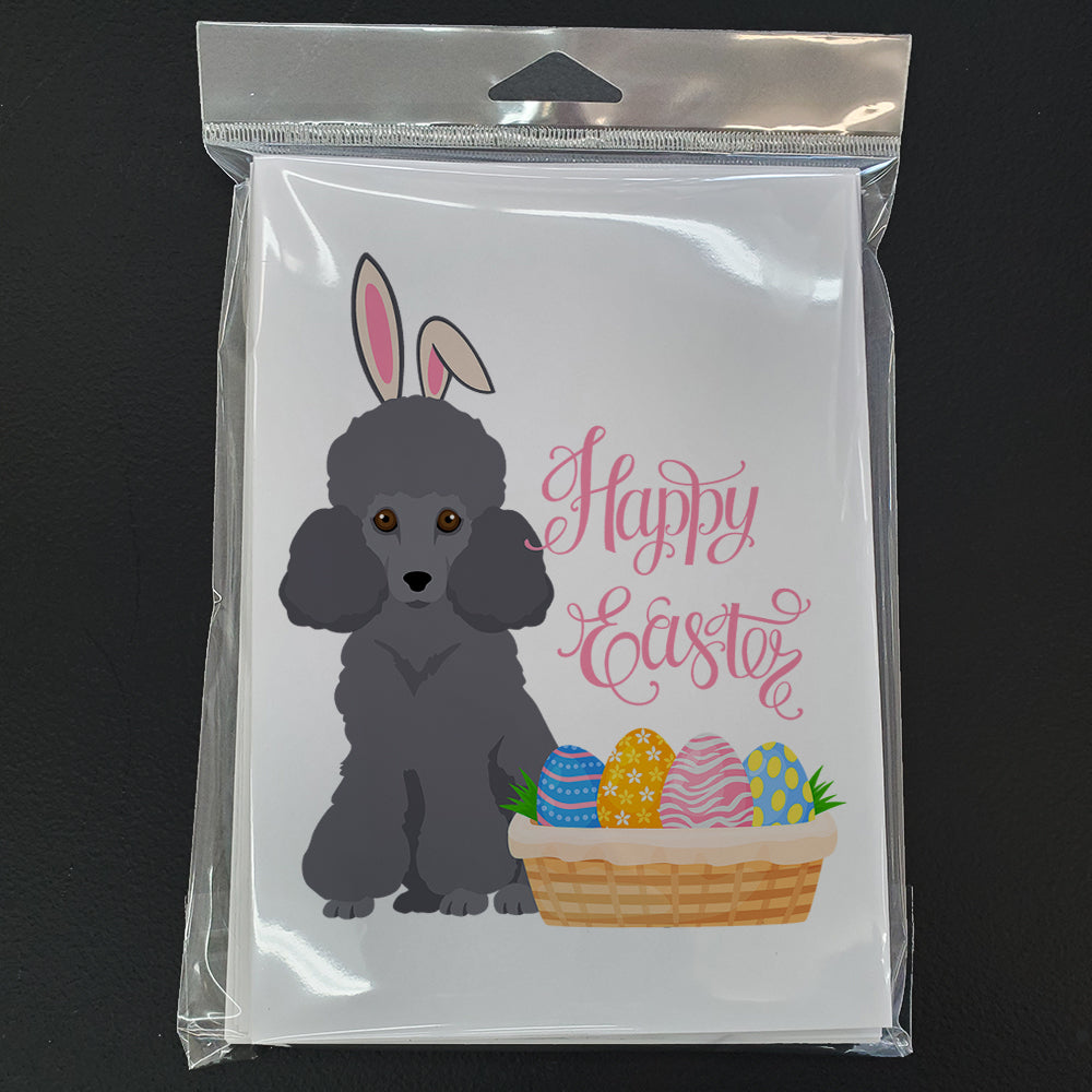 Toy Grey Poodle Easter Greeting Cards Pack of 8 Blank Cards with Envelopes Whimsical A7 Size 5x7