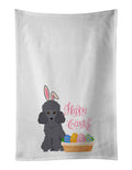Toy Grey Poodle Easter Kitchen Towel Set of 2 White Dish Towels Decorative Bathroom Hand towel for Hand, Face, Hair, Yoga, Tea, Dishcloth, 19 X 28", White