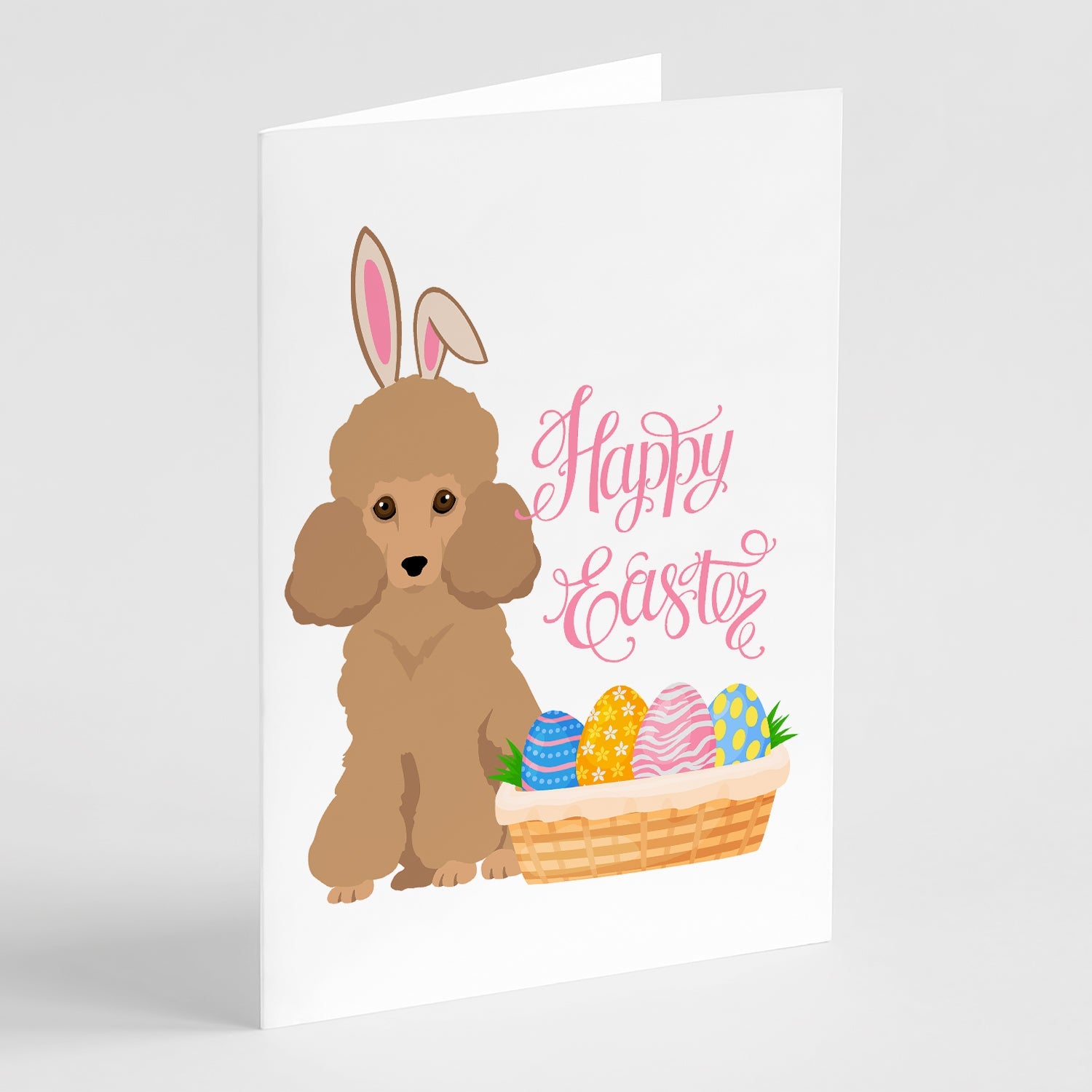 Toy Apricot Poodle Easter Greeting Cards Pack of 8 Blank Cards with Envelopes Whimsical A7 Size 5x7