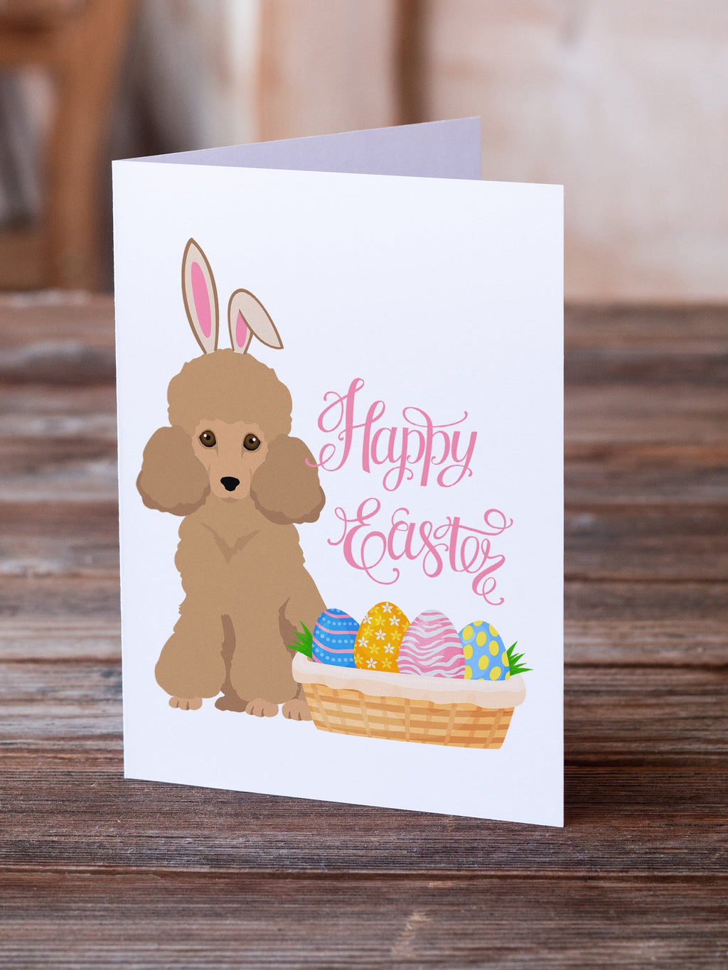 Toy Apricot Poodle Easter Greeting Cards Pack of 8 Blank Cards with Envelopes Whimsical A7 Size 5x7