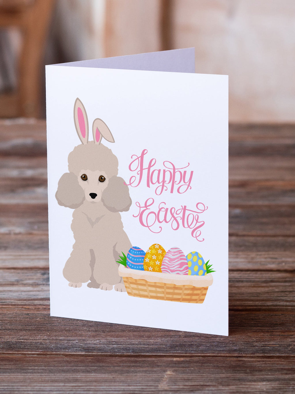 Toy Cream Poodle Easter Greeting Cards Pack of 8 Blank Cards with Envelopes Whimsical A7 Size 5x7