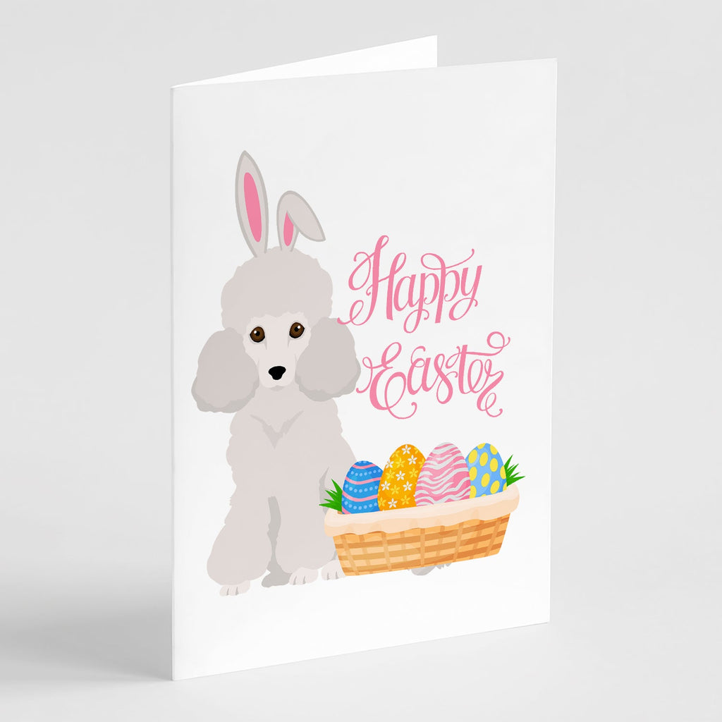 Toy White Poodle Easter Greeting Cards Pack of 8 Blank Cards with Envelopes Whimsical A7 Size 5x7