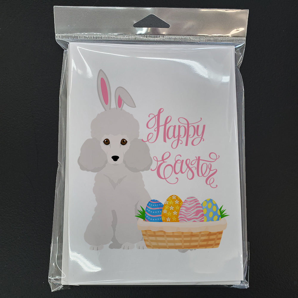 Toy White Poodle Easter Greeting Cards Pack of 8 Blank Cards with Envelopes Whimsical A7 Size 5x7