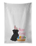 Black Pug Easter Kitchen Towel Set of 2 White Dish Towels Decorative Bathroom Hand towel for Hand, Face, Hair, Yoga, Tea, Dishcloth, 19 X 28", White