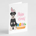Black and Silver Natural Ears Schnauzer Easter Greeting Cards Pack of 8 Blank Cards with Envelopes Whimsical A7 Size 5x7