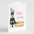 Black and Silver Schnauzer Easter Greeting Cards Pack of 8 Blank Cards with Envelopes Whimsical A7 Size 5x7