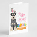 Salt Pepper Natural Ears Schnauzer Easter Greeting Cards Pack of 8 Blank Cards with Envelopes Whimsical A7 Size 5x7