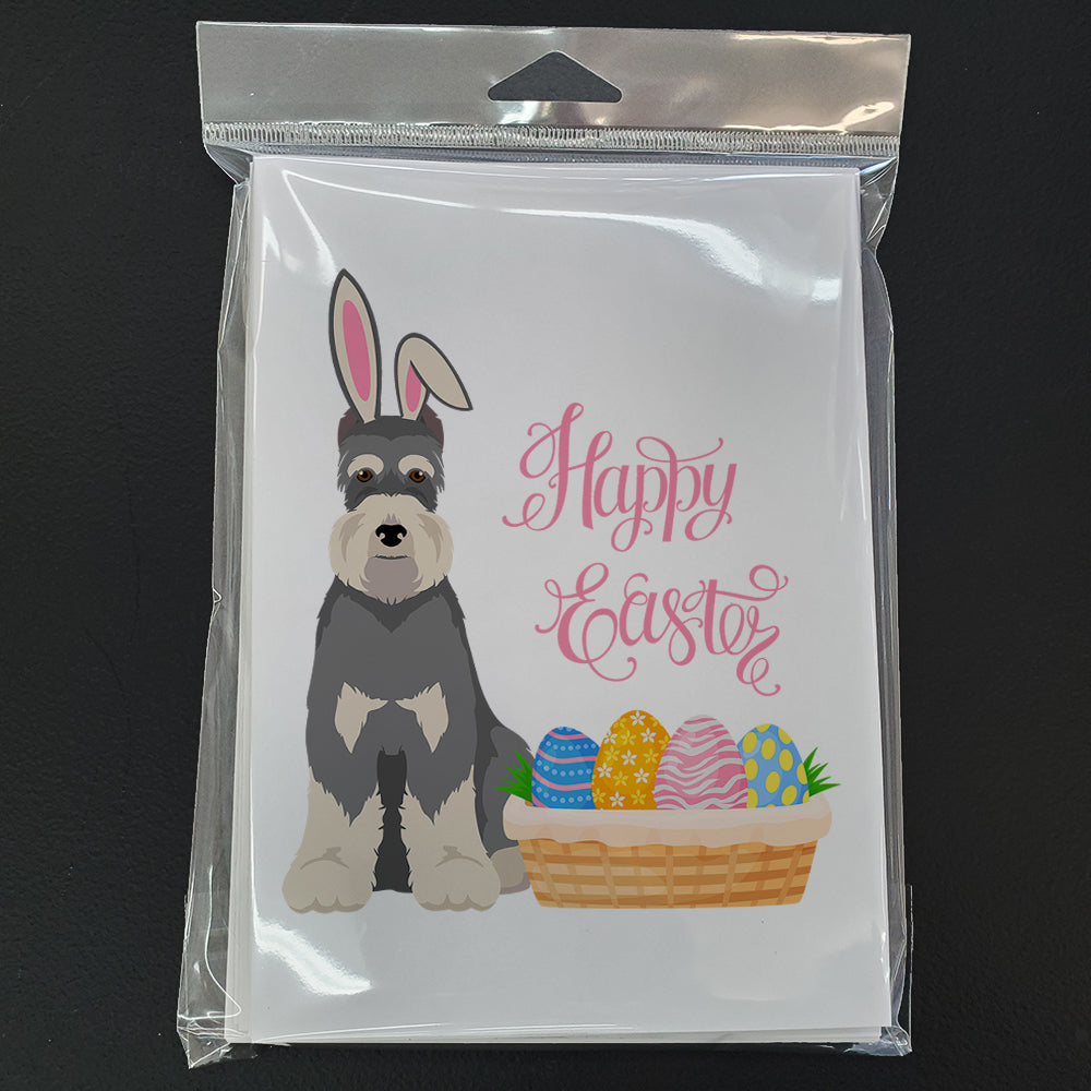 Salt Pepper Schnauzer Easter Greeting Cards Pack of 8 Blank Cards with Envelopes Whimsical A7 Size 5x7