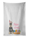 Salt Pepper Schnauzer Easter Kitchen Towel Set of 2 White Dish Towels Decorative Bathroom Hand towel for Hand, Face, Hair, Yoga, Tea, Dishcloth, 19 X 28", White