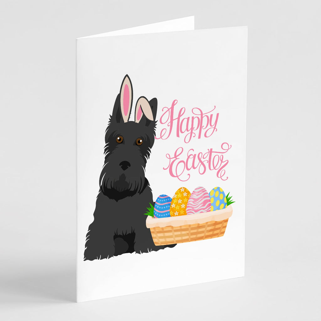Black Scottish Terrier Easter Greeting Cards Pack of 8 Blank Cards with Envelopes Whimsical A7 Size 5x7