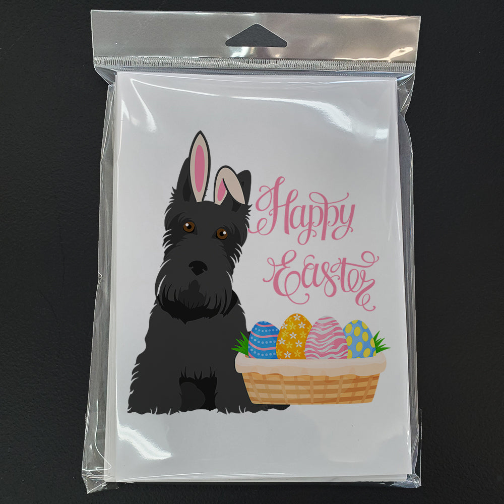Black Scottish Terrier Easter Greeting Cards Pack of 8 Blank Cards with Envelopes Whimsical A7 Size 5x7
