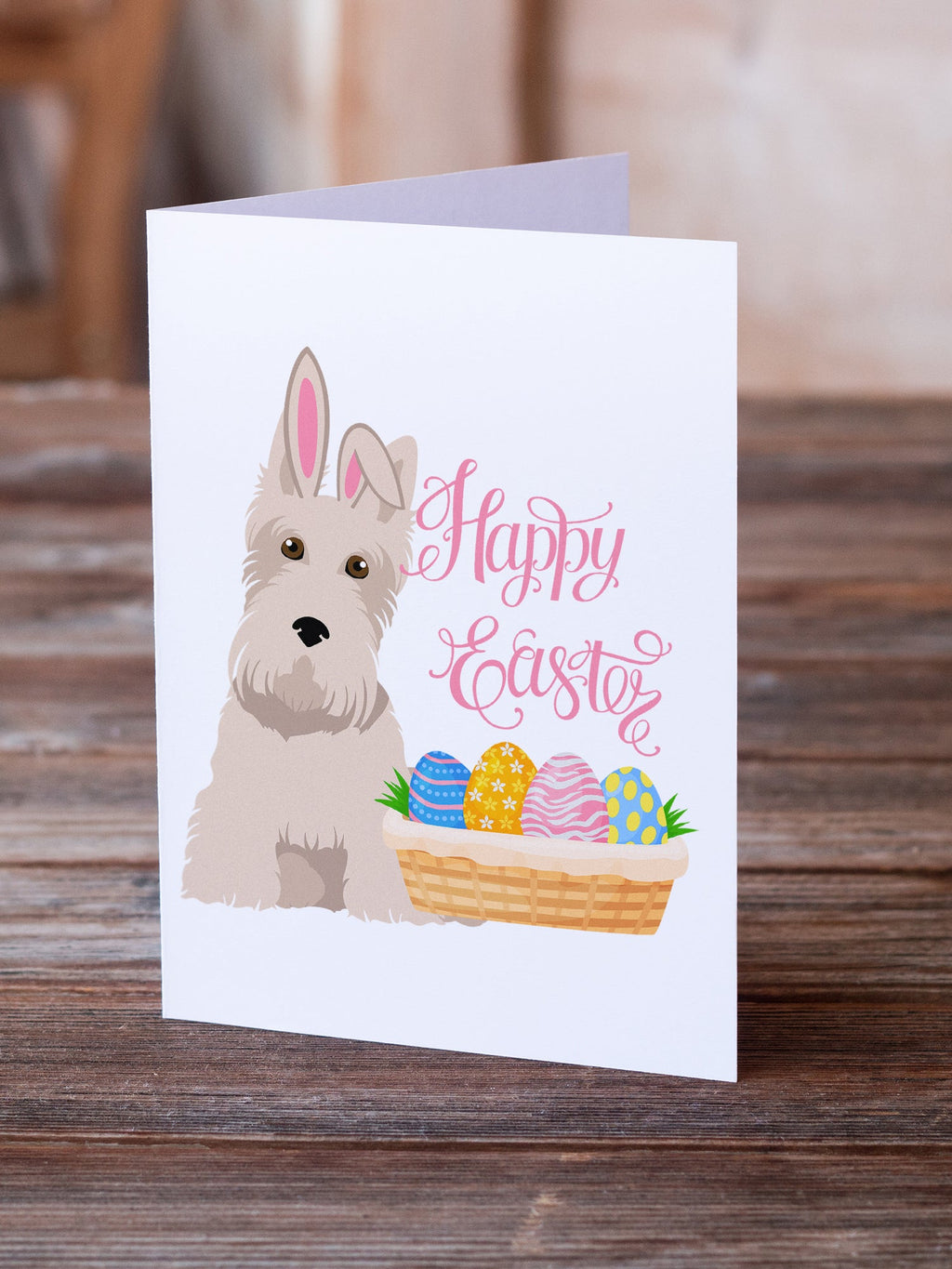 Wheaten Scottish Terrier Easter Greeting Cards Pack of 8 Blank Cards with Envelopes Whimsical A7 Size 5x7