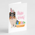 Blue Merle Sheltie Easter Greeting Cards Pack of 8 Blank Cards with Envelopes Whimsical A7 Size 5x7