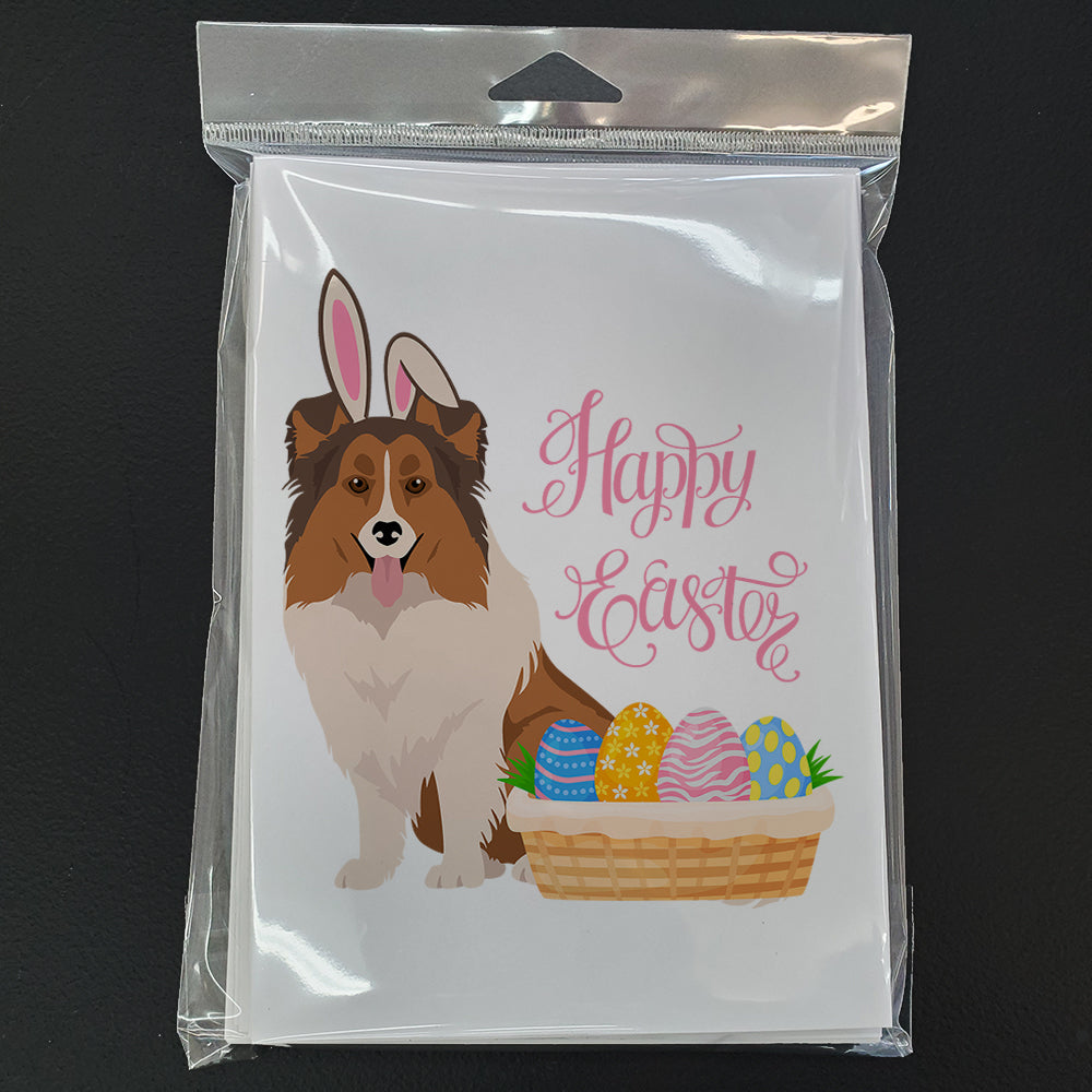 Sable Sheltie Easter Greeting Cards Pack of 8 Blank Cards with Envelopes Whimsical A7 Size 5x7
