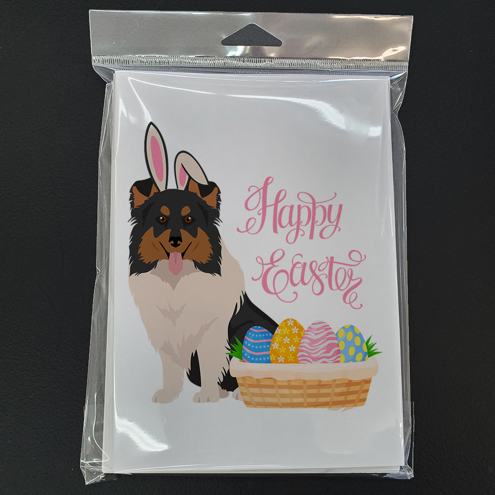 Tricolor Sheltie Easter Greeting Cards Pack of 8 Blank Cards with Envelopes Whimsical A7 Size 5x7