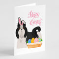 Black and White Shih Tzu Easter Greeting Cards Pack of 8 Blank Cards with Envelopes Whimsical A7 Size 5x7