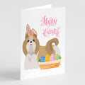 Gold and White Shih Tzu Easter Greeting Cards Pack of 8 Blank Cards with Envelopes Whimsical A7 Size 5x7