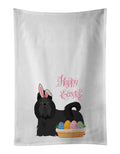 Black Shih Tzu Easter Kitchen Towel Set of 2 White Dish Towels Decorative Bathroom Hand towel for Hand, Face, Hair, Yoga, Tea, Dishcloth, 19 X 28", White