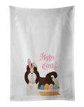 Liver and White Shih Tzu Easter Kitchen Towel Set of 2 White Dish Towels Decorative Bathroom Hand towel for Hand, Face, Hair, Yoga, Tea, Dishcloth, 19 X 28", White