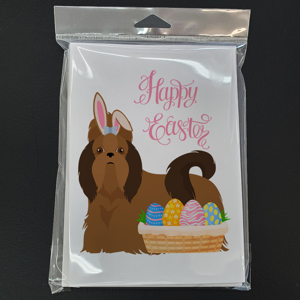Red Shih Tzu Easter Greeting Cards Pack of 8 Blank Cards with Envelopes Whimsical A7 Size 5x7