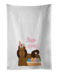 Red Shih Tzu Easter Kitchen Towel Set of 2 White Dish Towels Decorative Bathroom Hand towel for Hand, Face, Hair, Yoga, Tea, Dishcloth, 19 X 28", White