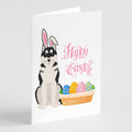 Black Siberian Husky Easter Greeting Cards Pack of 8 Blank Cards with Envelopes Whimsical A7 Size 5x7
