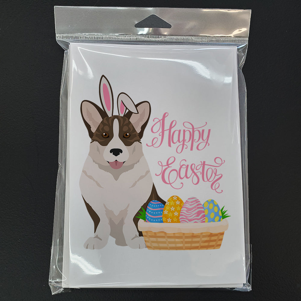 Brindle Cardigan Corgi Easter Greeting Cards Pack of 8 Blank Cards with Envelopes Whimsical A7 Size 5x7