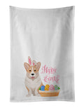 Fawn Cardigan Corgi Easter Kitchen Towel Set of 2 White Dish Towels Decorative Bathroom Hand towel for Hand, Face, Hair, Yoga, Tea, Dishcloth, 19 X 28", White