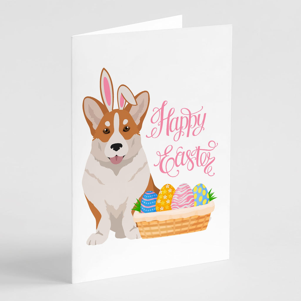 Red Cardigan Corgi Easter Greeting Cards Pack of 8 Blank Cards with Envelopes Whimsical A7 Size 5x7