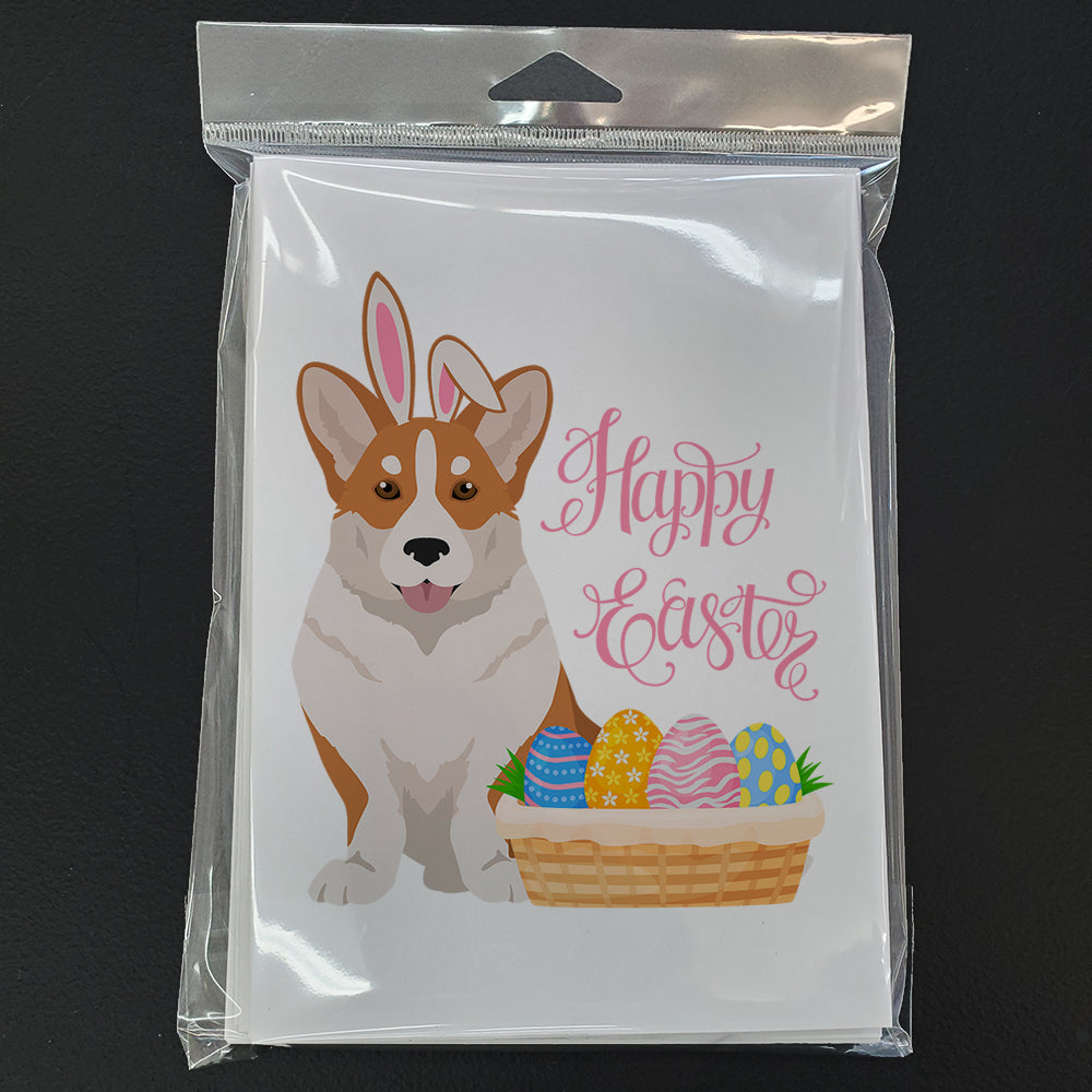 Red Cardigan Corgi Easter Greeting Cards Pack of 8 Blank Cards with Envelopes Whimsical A7 Size 5x7
