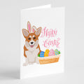 Red Pembroke Corgi Easter Greeting Cards Pack of 8 Blank Cards with Envelopes Whimsical A7 Size 5x7