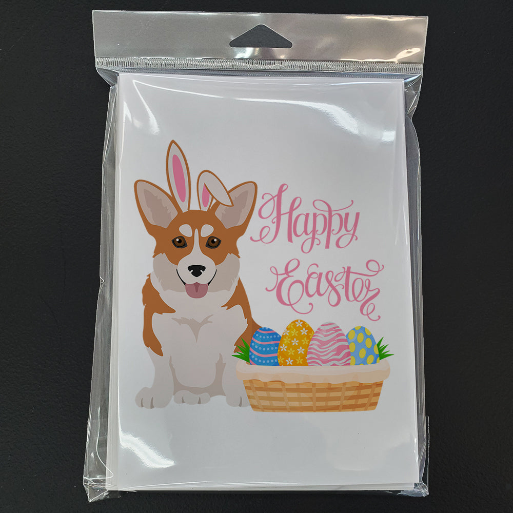 Red Pembroke Corgi Easter Greeting Cards Pack of 8 Blank Cards with Envelopes Whimsical A7 Size 5x7
