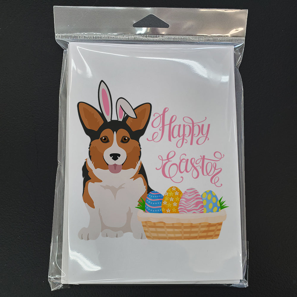 Sable Pembroke Corgi Easter Greeting Cards Pack of 8 Blank Cards with Envelopes Whimsical A7 Size 5x7