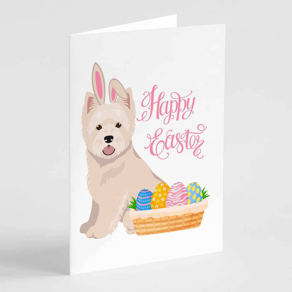 Westie West Highland White Terrier Easter Greeting Cards Pack of 8 Blank Cards with Envelopes Whimsical A7 Size 5x7