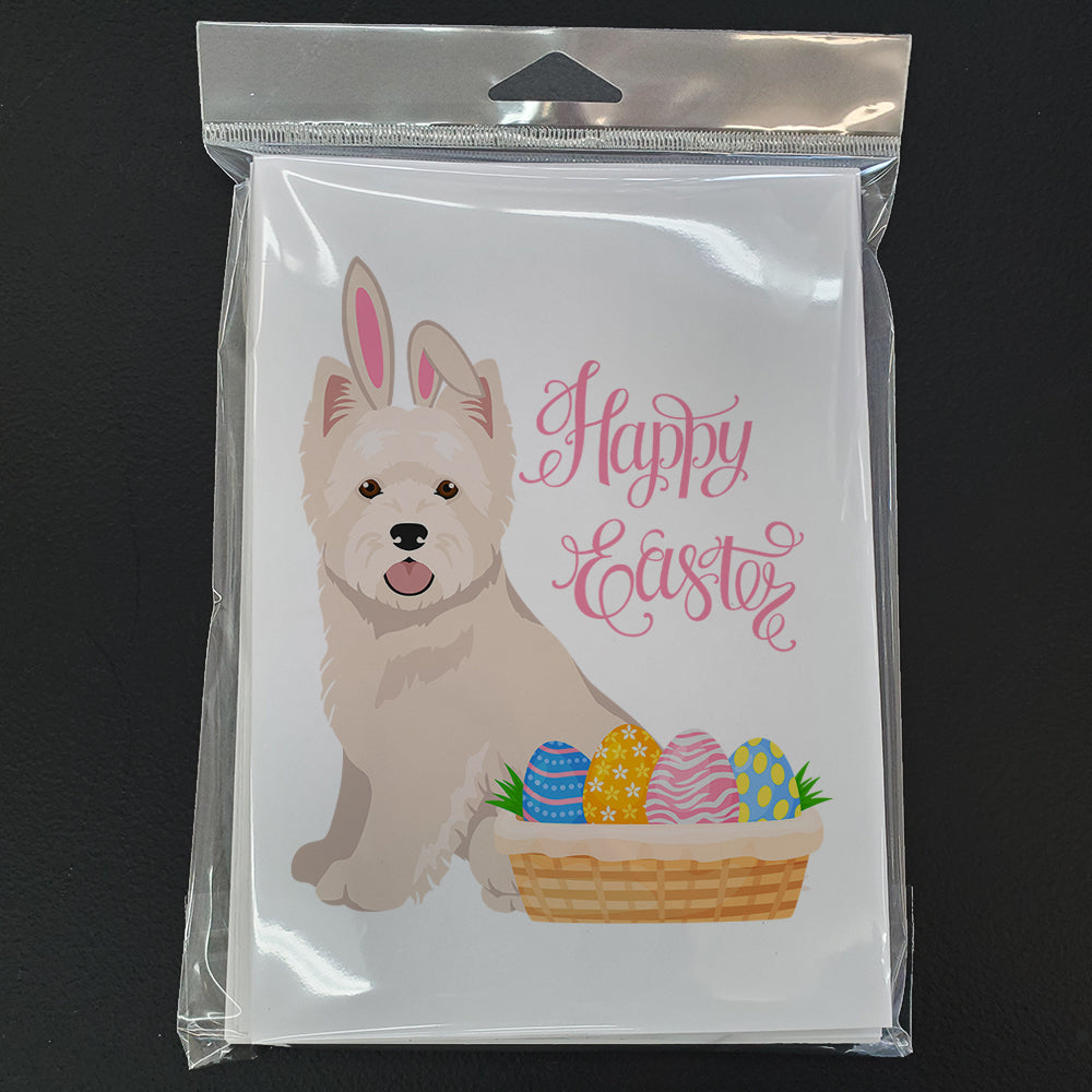 Westie West Highland White Terrier Easter Greeting Cards Pack of 8 Blank Cards with Envelopes Whimsical A7 Size 5x7