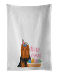 Black and Tan Full Coat Yorkshire Terrier Easter Kitchen Towel Set of 2 White Dish Towels Decorative Bathroom Hand towel for Hand, Face, Hair, Yoga, Tea, Dishcloth, 19 X 28", White