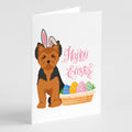 Black and Tan Puppy Cut Yorkshire Terrier Easter Greeting Cards Pack of 8 Blank Cards with Envelopes Whimsical A7 Size 5x7