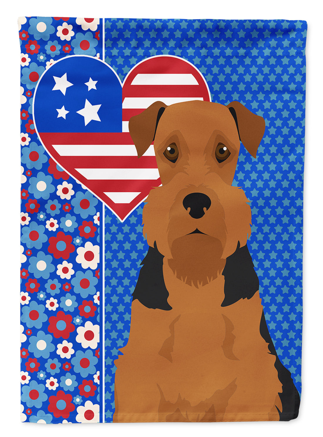 Black and Tan Airedale Terrier USA American House Flag 28x40 Porch Sleeve Pole Decorative Outside Yard Banner Artwork Wall Hanging, Polyester